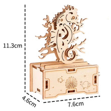 Load image into Gallery viewer, 3D Seahorse Wooden Puzzle Music Box Model Kit Toy Carved Handmade Mechanical Toy
