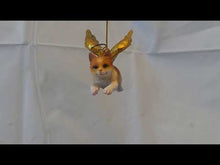 Load and play video in Gallery viewer, Honor the Feline: Orange Tabby Holiday Cat Angel Ornament
